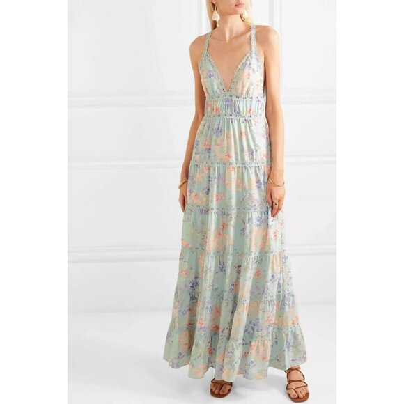 Alice + Olivia Karolina Blue Multi Crochet Maxi Dress 0 - Picture 1 of 14